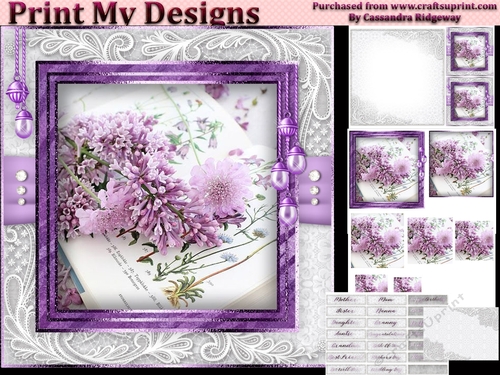 Happy Birthday thank you with love pyramid mini kit with lilac 
