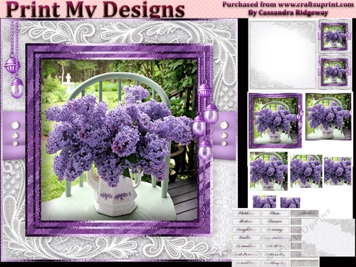 Happy Birthday thank you with love pyramid mini kit with lilac 