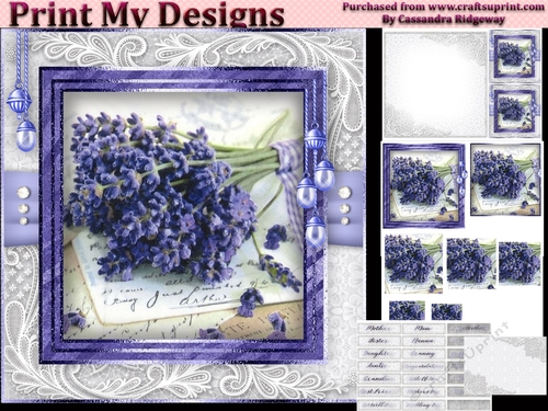 Happy Birthday thank you with love pyramid mini kit with lilac 