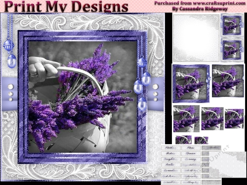 Happy Birthday thank you with love pyramid mini kit with lilac 