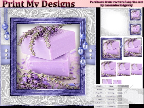 Happy Birthday thank you with love pyramid mini kit with lilac 