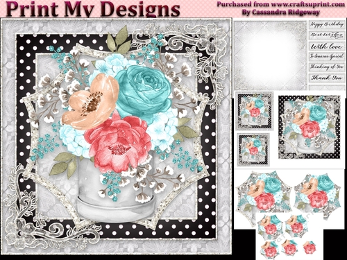 Happy Birthday Polka dot flowers