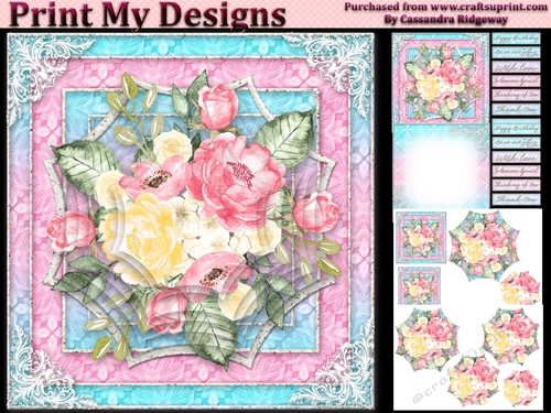 ladies multi purpose card Happy Birthday thank you