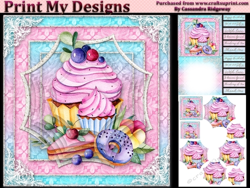 ladies multi purpose card Happy Birthday thank you