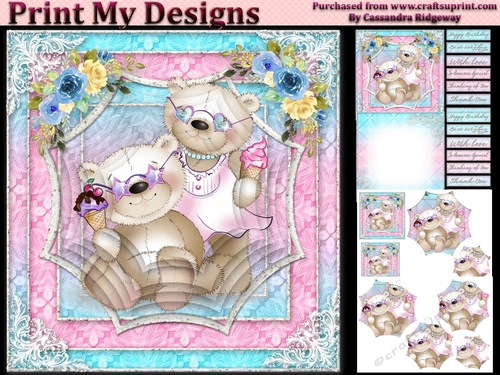 ladies multi purpose card Happy Birthday thank you