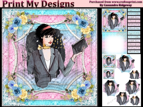 ladies multi purpose card Happy Birthday thank you