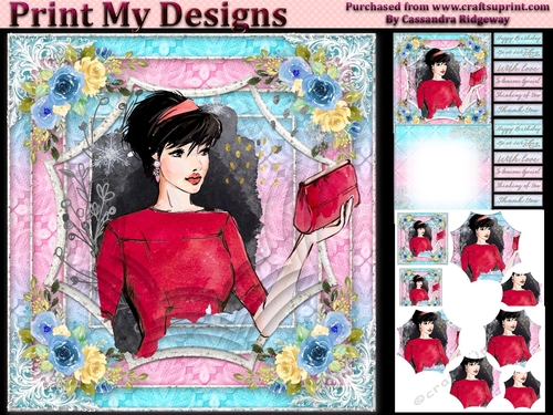 ladies multi purpose card Happy Birthday thank you