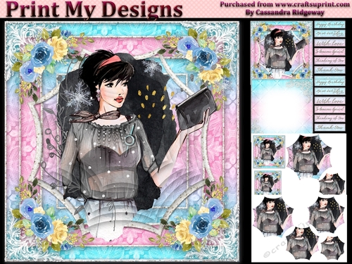 ladies multi purpose card Happy Birthday thank you