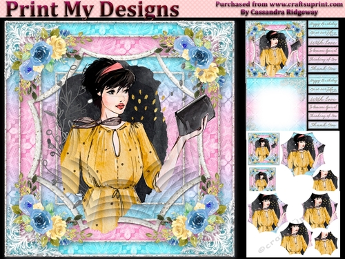 ladies multi purpose card Happy Birthday thank you