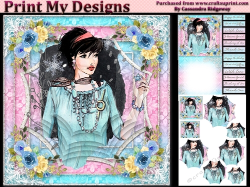 ladies multi purpose card Happy Birthday thank you