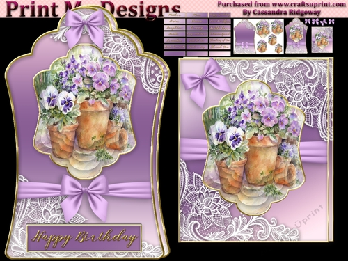 ladies multi purpose tag card Happy Birthday thank you