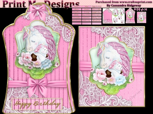 ladies multi purpose tag card Happy Birthday thank you