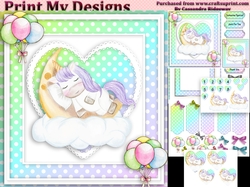 unicorn Happy birthday card with numbers