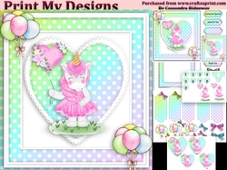 unicorn Happy birthday card with numbers