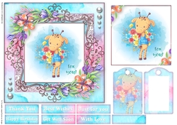 Cute little animal collection with tag