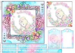 Cute little animal collection with tag