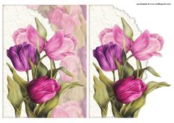 Purple Tulips Scalloped Envelope Card