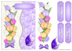 Purple Tulips Crinkle Card Front