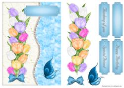 Blue Tulips Crinkle Card Front