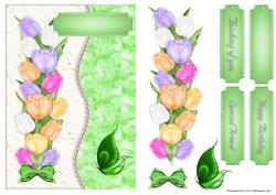 Green Tulips Crinkle Card Front