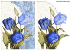 Blue Tulips Crinkle Envelope Card