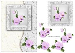 Pansy and Pearl Pink and Silver Card Front