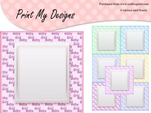 5x5 Baby Girl Card Fronts