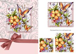 Floral Butterfly Pyramage Card