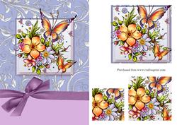 Floral Butterfly Pyramage Card