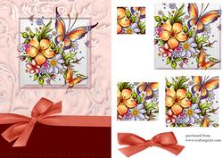 Floral Butterfly Pyramage Card