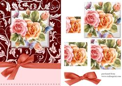 Floral Butterfly Rose Pyramage Card