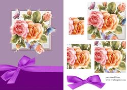 Floral Butterfly Rose Pyramage Card