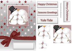 Kissing Snowmen Christmas Card