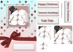 Kissing Snowmen Christmas Card