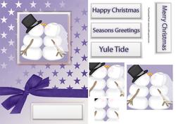 Kissing Snowmen Christmas Card