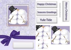 Kissing Snowmen Christmas Card