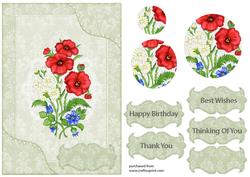 Floral Card Front with Decoupage