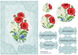 Floral Card Front with Pyramage