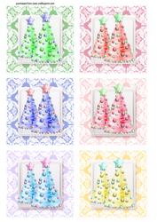 Christmas Tree Lace Squares Toppers