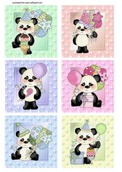 Happy Birthday Panda Star Toppers
