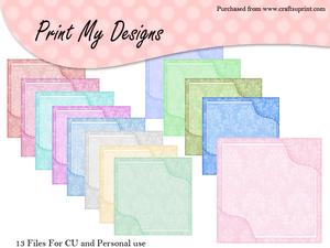 5x5 Damask Card Fronts