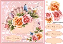 Roses 8in x 8in Decoupage