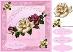 Roses 8in x 8in Decoupage 2