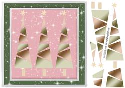 Three Christmas Trees Decoupage