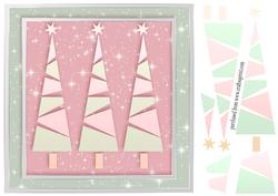 Three Christmas Trees Decoupage