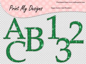 Christmas Sparkle & Glitter Alpha & Numbers