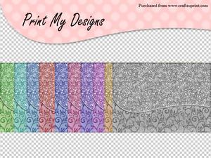 A5 Floral Glitter Card Fronts Cu & Pu