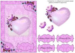Floral Card Front Mothers Day, Birthday
