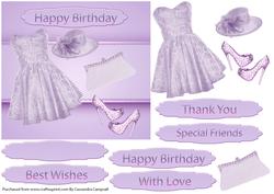 Happy Birthday Cute Dress Purple