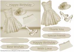 Happy Birthday Cute Dress Gold